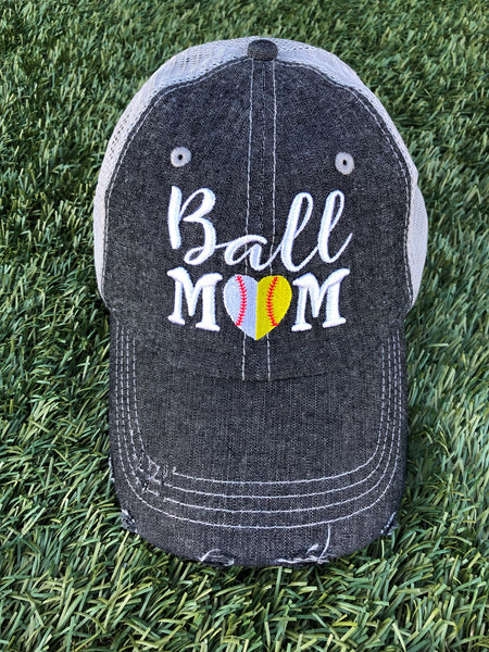 Half Football Mom Half Baseball Mom Mesh Trucker Cap