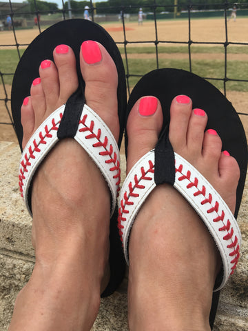 Baseball flip deals flops womens